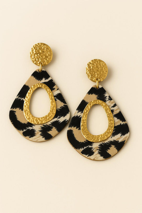 Boucle d'oreille léopard dorée