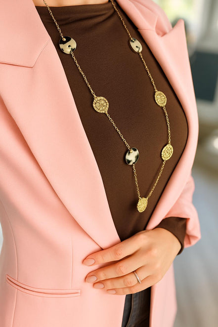 Collier sautoir médaille doré Daya