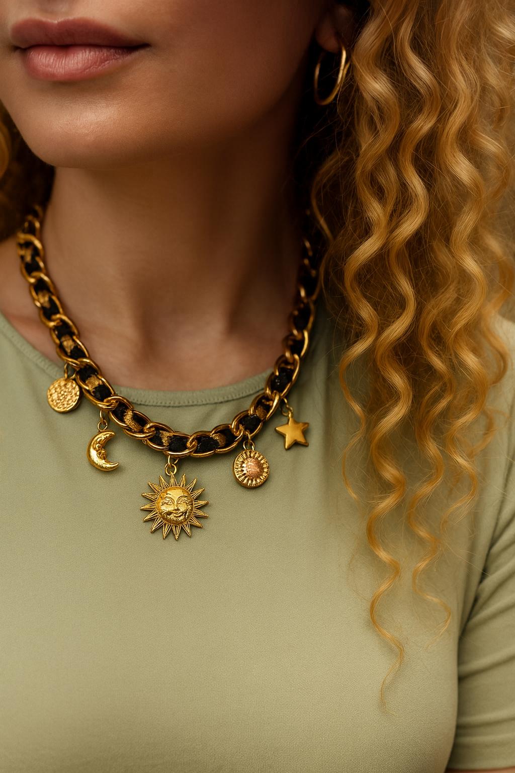 Collier Soleil Léopard