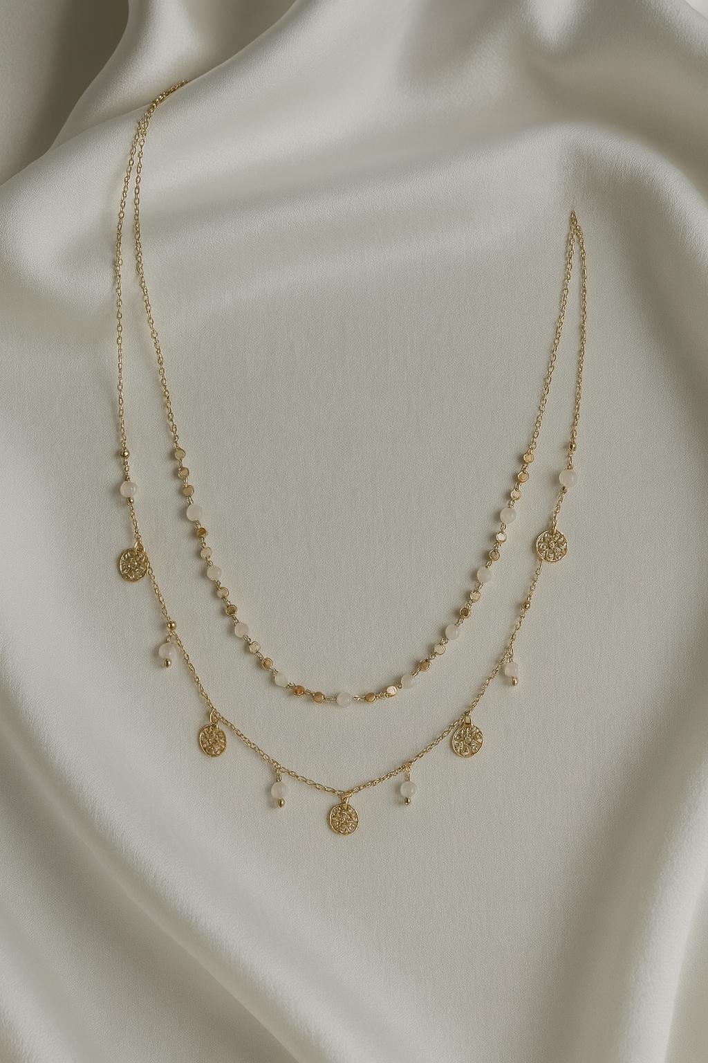 Collier perle blanche