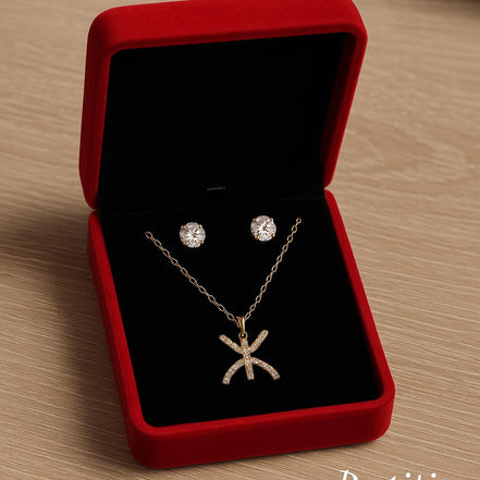 Parure boucles d'oreilles et collier avec pendentif