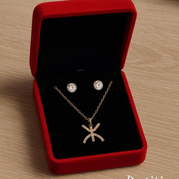 Parure boucles d'oreilles et collier avec pendentif