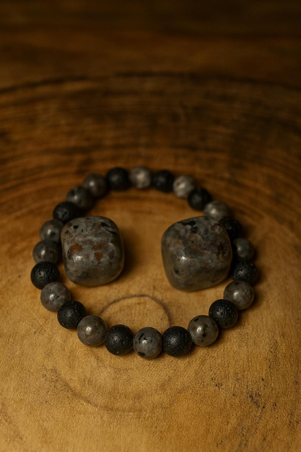 Bracelet en Pierre Noir Naturelle