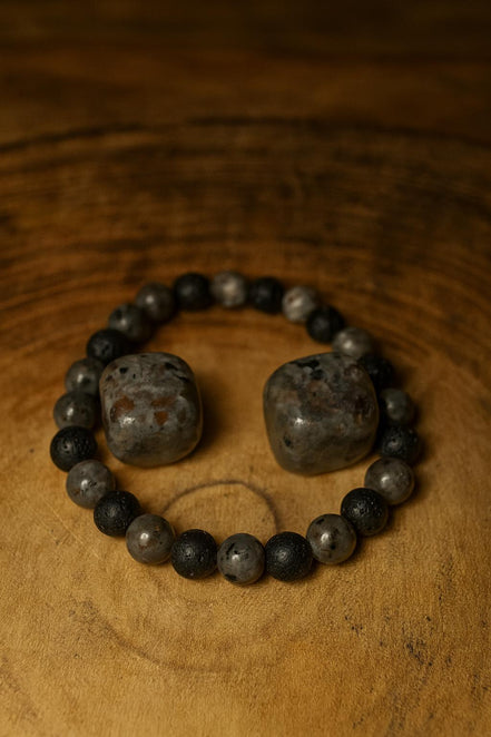 Bracelet en Pierre Noir Naturelle